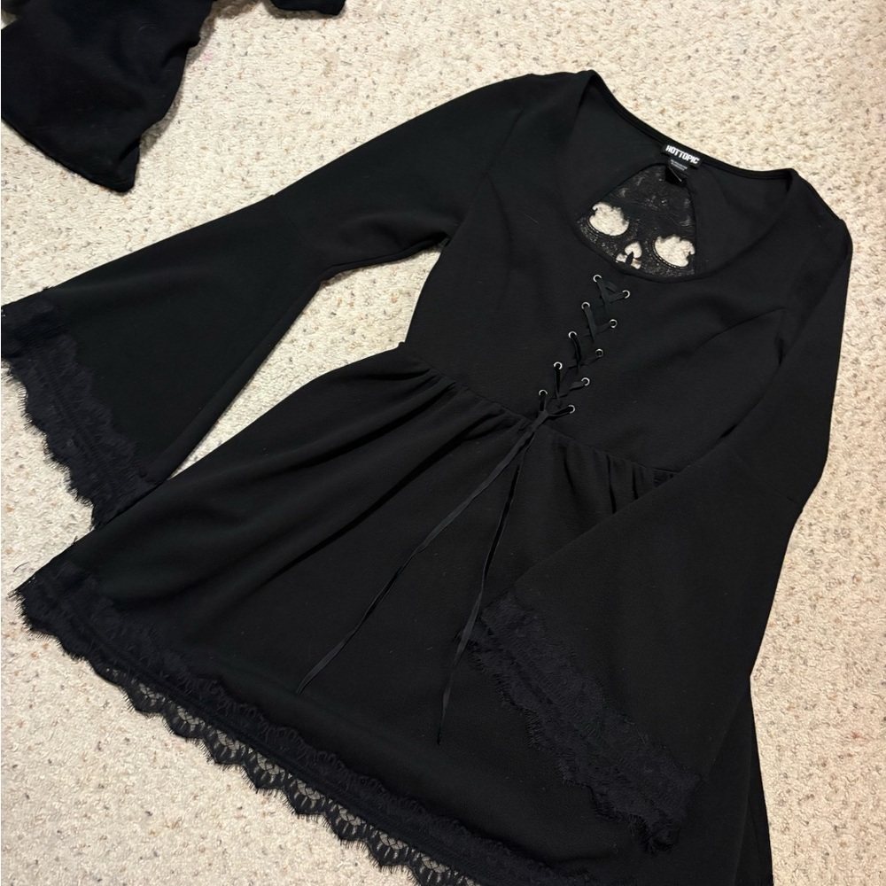 Hot Topic Black Lace Dress Skull